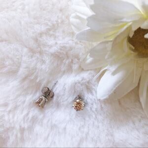 Silver Gold Crystal Stud Earrings